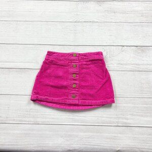 Isaac Mizrahi Kids Skirt Hot Pink Corduroy Button Front S 5-6